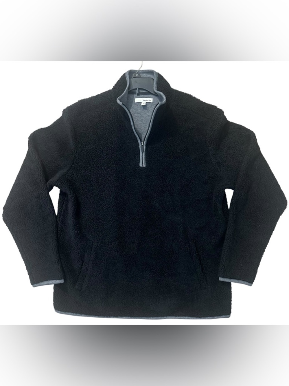 Hawker Rye Sherpa Fleece Pullover XL Black Quarter Zip Cozy Jacket